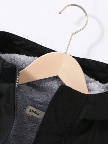 SHEIN 年輕男孩適用休閒寬鬆長款編制外套