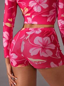VARSITIE Sports Summer Surfing Basic Prints With SUMMER SHORTS - Pink - View 4