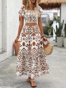 Breezaya Women's Vacation Printed Two-Piece Set - Brown - View 7