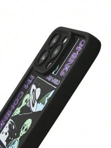 Slampz std Funda de teléfono con diseño de letras oscuras y patrón alienígena de artista, para vacaciones - Multicolor - Ver 3
