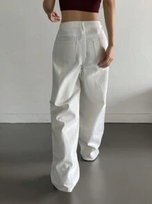 DAZY 女裝休閒直筒牛仔褲