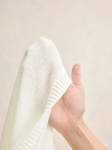 BizChic 女式加大圓領基礎款長袖毛衣 - 白色 - 查看 8