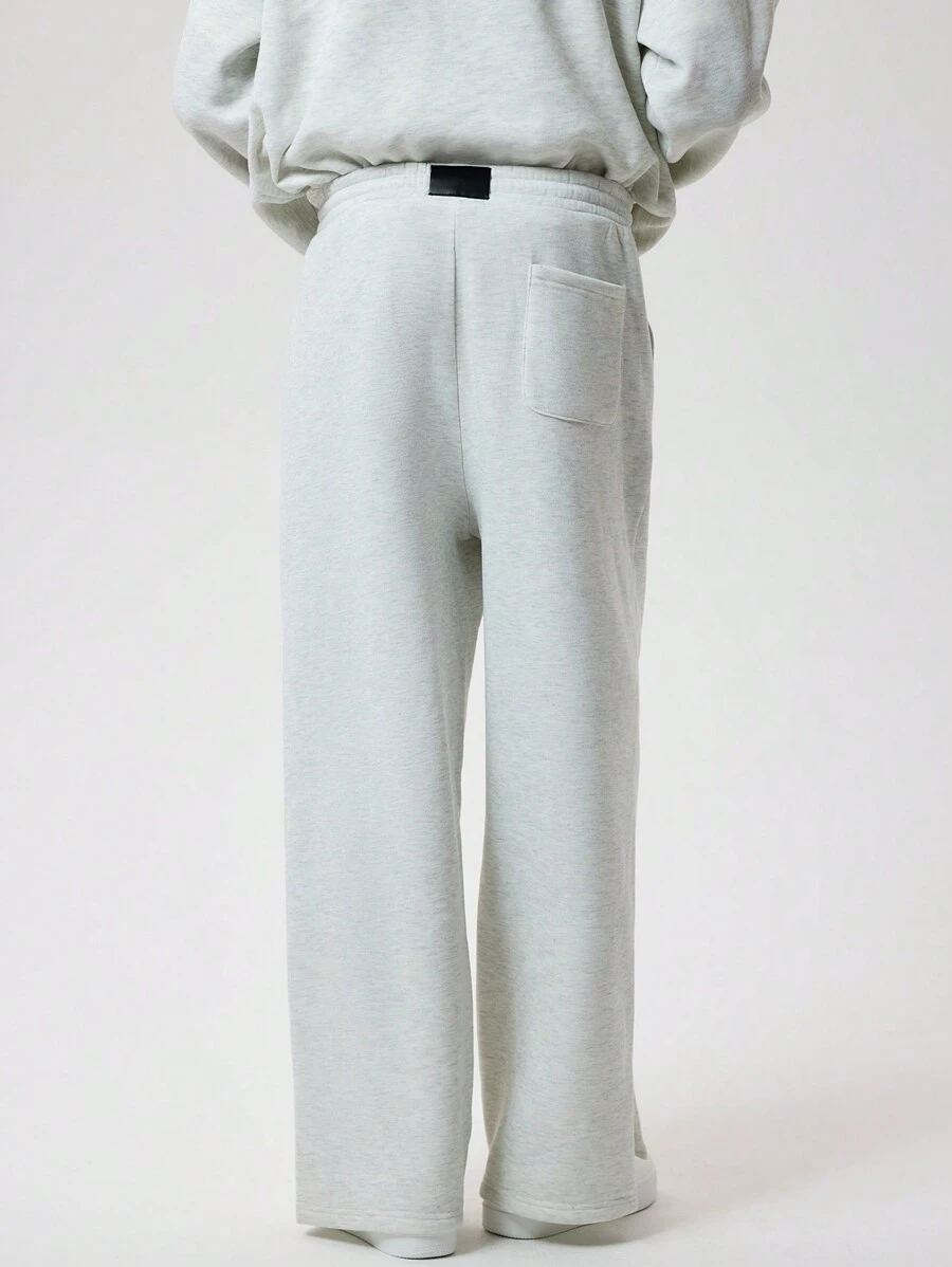 Forever 21 Super Wide Leg Joggers In White Marl - Light Grey - View 1