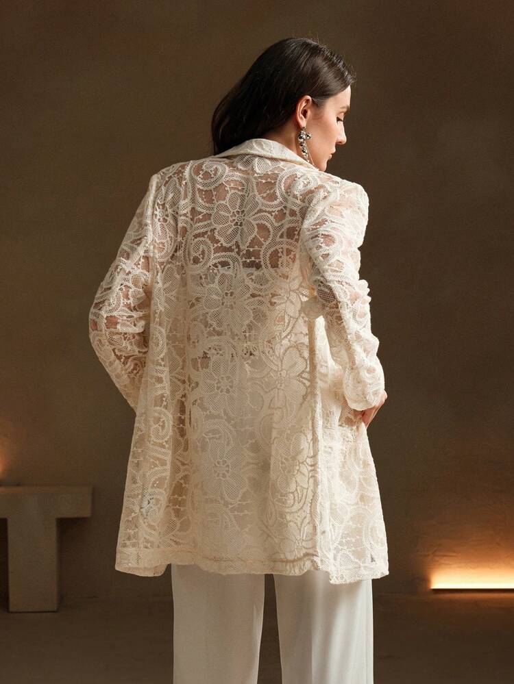 Hollow Lace Collar French Romantic Lightweight Slim Fit Blazer