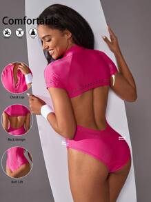 VARSITIE Summer Surf Basic Chest Cup  With  Women's Sports Jumpsuit