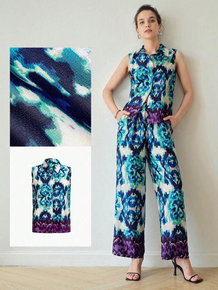 ALLOVER PRINT SLEEVELESS SHIRT