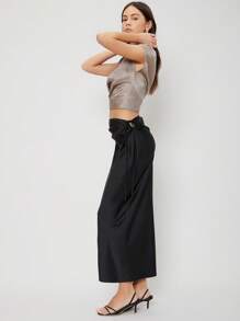 MOTF PREMIUM STRAIGHT DRAWSTRING SKIRT - Black - View 10