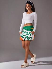 VARSITIE Sports Summer Surfing Basic Prints & Pockets With SUMMER SHORTS - Multicolor - View 5