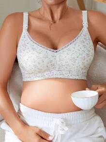 Moonlight&Mama Detachable Casual Maternity Lingerie With Ditsy Floral - Pink - View 4