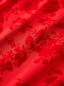 SHEIN MOD Black Date Night Romantic Floral Print Tie Front Cami Dress