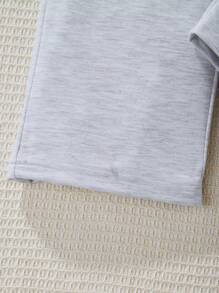 Pantalones casuales para niña preadolescente con letras impresas y bolsillos