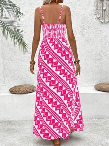 Breezaya Geo Print Cami Dress For Summer - Pink - View 2