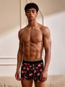 3pcs Men's Lips & Lightning Printed Boxer Briefs Set - Multicolor - View 4