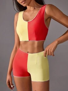 VARSITIE Sports Summer Surfing Basic Chest Cup With TANK TOP AND SHORTS SET - Multicolor - View 5