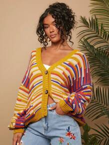 Travachic Áo khoác cardigan nữ dáng rộng cổ tròn tay dài, dáng ôm vừa vặn, thích hợp mặc vào mùa thu/đông - Nhiều màu - Xem 3