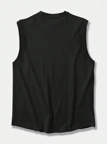 Manfinity Homme Men's Summer Casual Solid Color Tank Top - Black - View 2