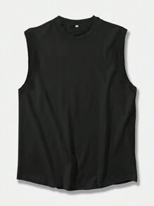 Manfinity Homme Men's Summer Casual Solid Color Tank Top - Black - View 3
