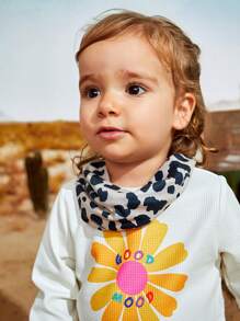 SHEIN 2pcs Baby Girls' Autumn/Winter Yellow Long Sleeve Fun Printed American Western Country Vacation Back To School Sports Cute Daily Casual Outfits - Multicolor - View 3