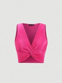 SHEIN Unity 女款純色簡約休閒無袖背心上衣