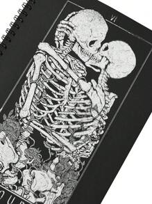 Deniart Artist Dark 1pc 骷髅图案螺旋笔记本 - 彩色 - 查看 5