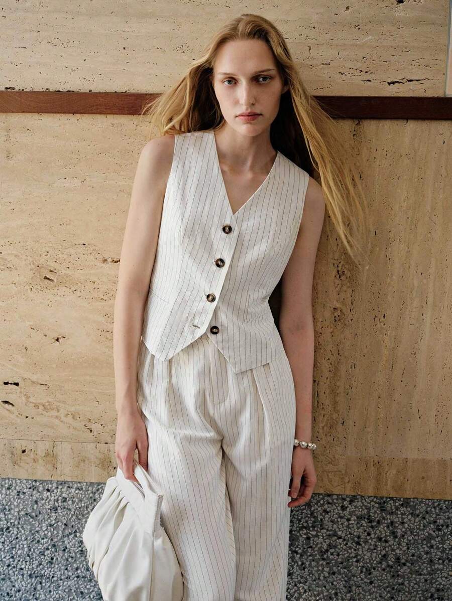 MOTF PREMIUM 條紋釦前背心