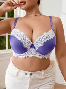 SHEIN Áo ngực cỡ lớn & Áo ngực không dây - Màu tím - Xem 4