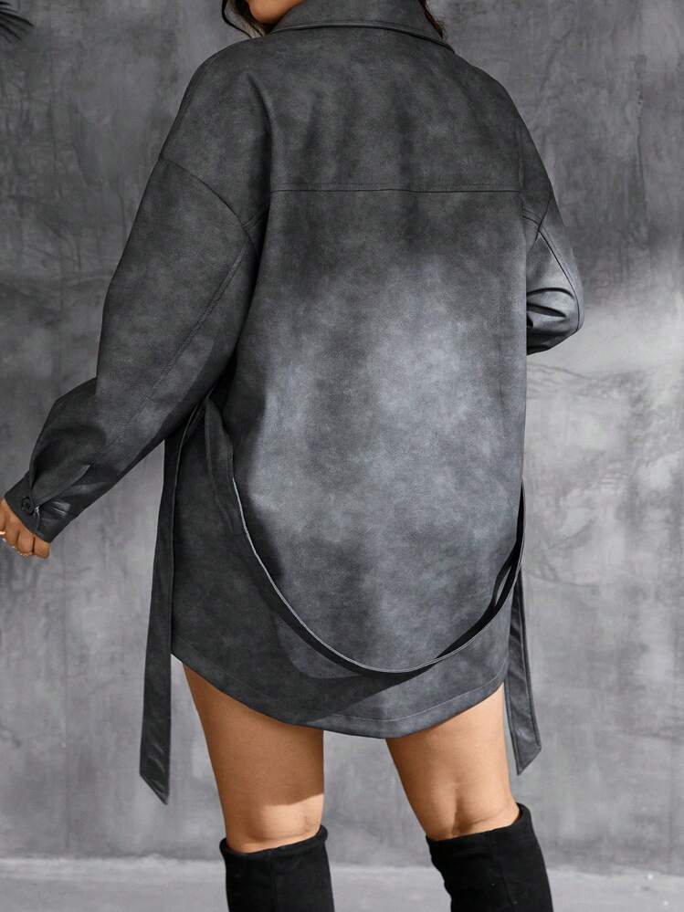 SHEIN Privé Plus Size Elegant Commuter High Street Back-To-School Party Music Festival Date Night Red Personalized Vest(Worn Alone Or Layered) & Long Straight Leg Pants Christmas Women Suit In Fall/Winter - Black - View 2