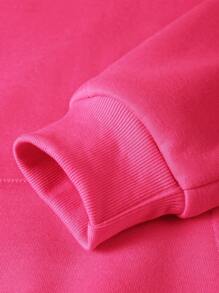 INAWLY 紐約字母印花大尺碼女款運動衫 - 玫紅色 - 查看 4