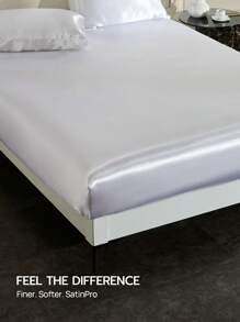 2/3pcs Solid Color Satin Fitted Sheet,1pc Satin Fitted Sheet+1/2pcs Satin Pillowcase Soft Breatheable Wrink-Free Better For Sleep, Luxury Hotel Style, Gift, For All Size Bed -Twin, Full, King, Queen Size Sheet 14inch/35cm Deep Pocket, Machine Washable, Oeko-Tex Certified - White - View 7