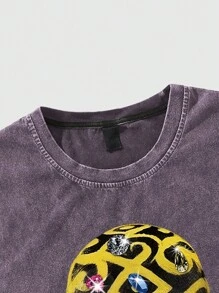 Manfinity EMRG Men's Simple Printed Sleeveless Tank Top For Summer - Purple - View 3