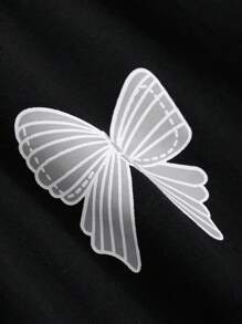 DAZY Men's Casual Butterfly Print T-Shirt For Summer - Black - View 9