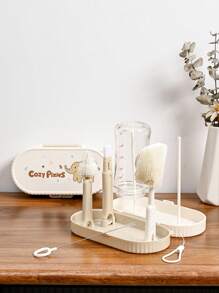 Cozy Pixies Baby Bottle Feeding Accessories Portable Elephant Bottle Brush Set - Khaki - View 12