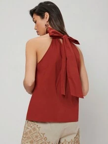 MOTF PREMIUM TIE BACK TOP - Burgundy - View 9