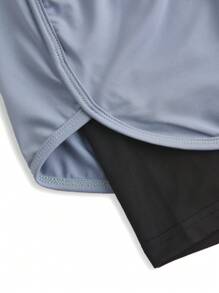 SHEIN Teenage Boys' Loose Fit Quick-Drying Running Shorts, Summer, Grey