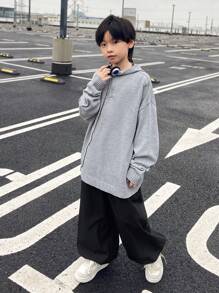 SHEIN Kids' Tween Boy Casual Wide Strap Sleeveless Knit Sweater Vest With Round Neck - Multicolor - View 4