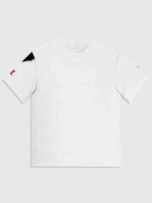 ROMWE MEN Street Life Men's Summer Letter Printed Face Mask Character Round Neck Short Sleeve Casual T-Shirt