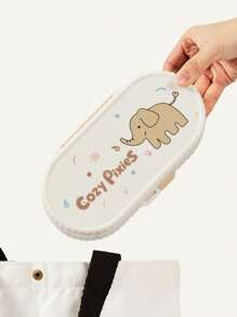Cozy Pixies Baby Bottle Feeding Accessories Portable Elephant Bottle Brush Set - Khaki - View 6