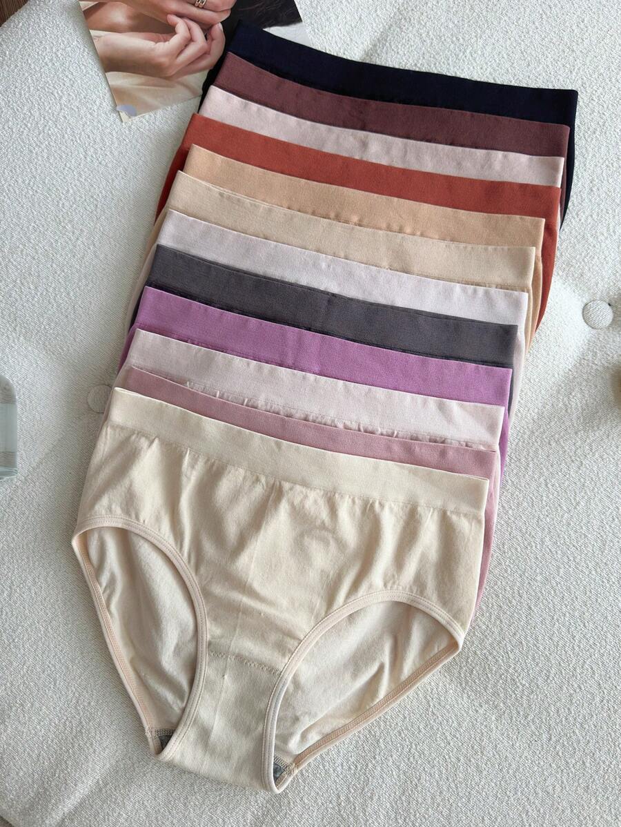 12pcs Comfortable Anti-Pinch Hip Seamless Triangle Panties Set - Multicolor - View 1