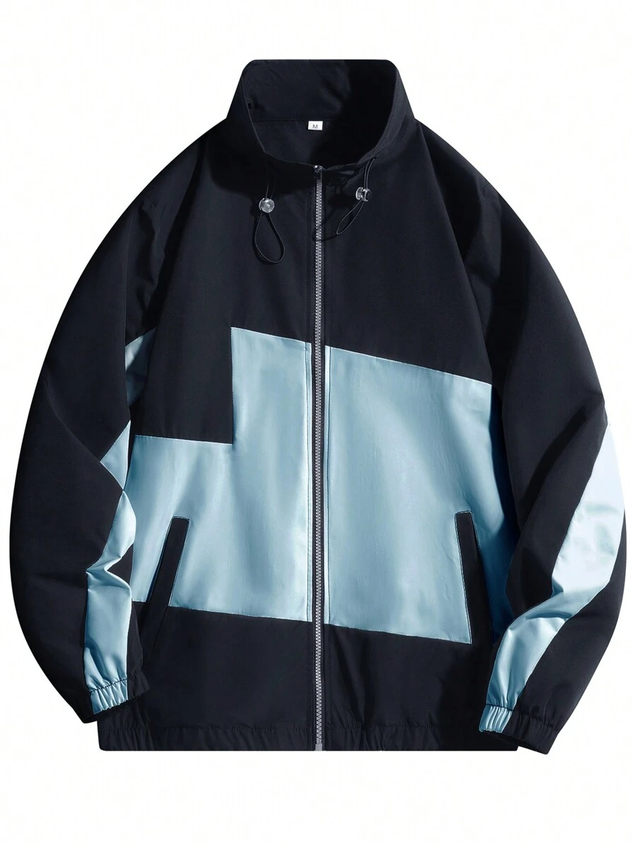 Chillumni Áo khoác nam dài tay màu khối khóa kéo thường ngày, mặc mùa thu - Nhiều màu - Xem 1