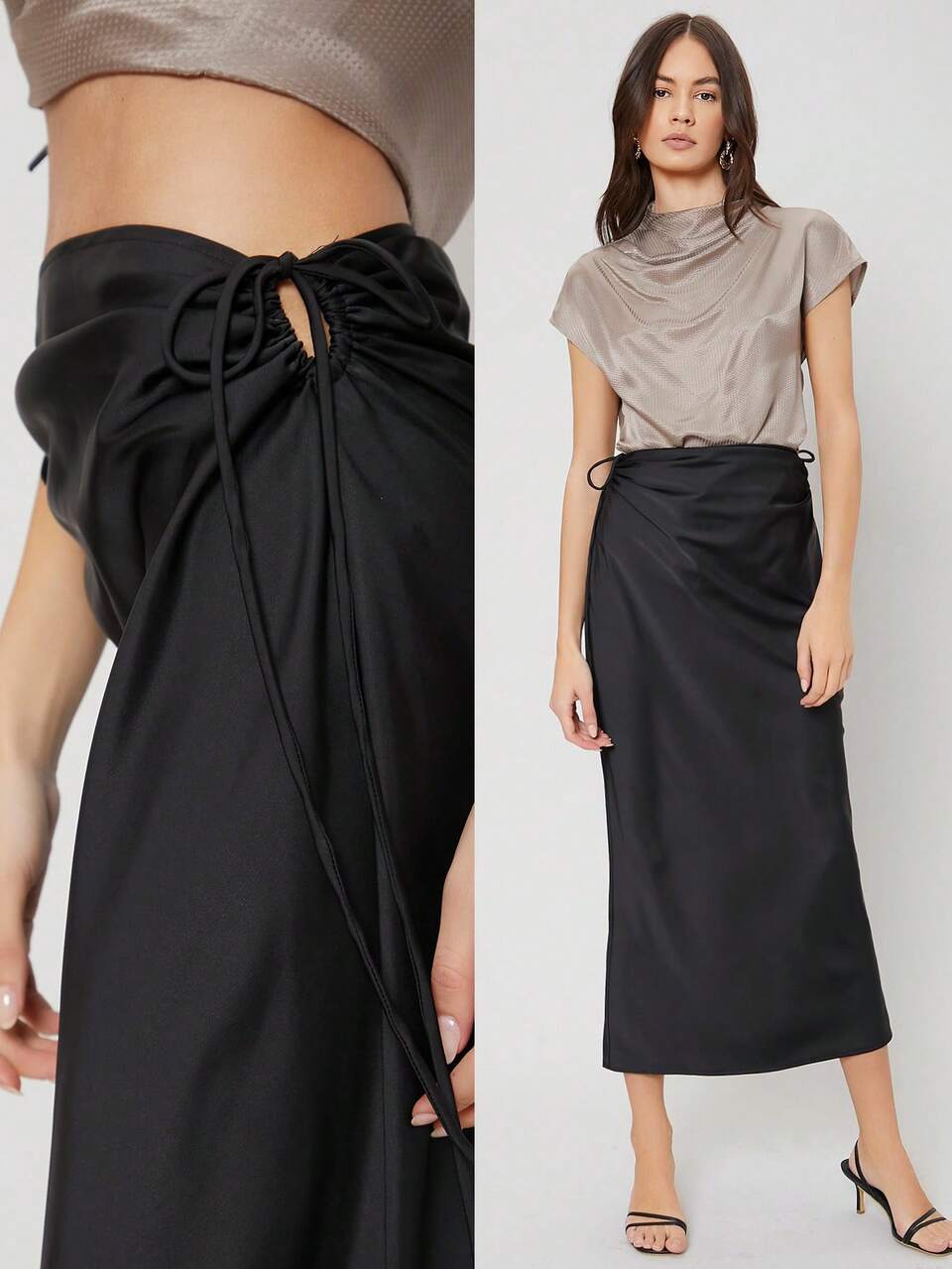 STRAIGHT DRAWSTRING SKIRT