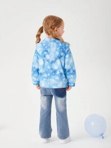 Young Girl Long Sleeve Cute Print Jacket For Daily Wear - Blue - View 2