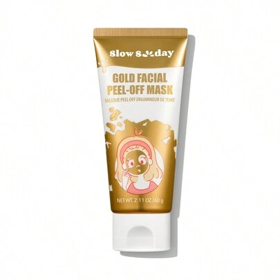 SlowSunday Gold Facial Peel-Off Mask, Face Mask, Black Head Remover, Oil Control, Deep Cleansing, Korean Skincare, 24K Golden, K Beauty , Ideal For Party