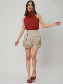 MOTF PREMIUM TIE BACK TOP - Burgundy - View 6