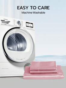 2/3件套纯色缎面床笠，1件缎面床笠+1/2件缎面枕套，柔软透气，不易起皱，提升睡眠质量，奢华酒店风格，礼品之选，适用于各种尺寸床——单人床、双人床、特大号床、大号床，床笠深度14英寸/35厘米，可机洗，通过Oeko-Tex认证