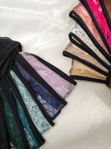 12 Piezas Bragas Triangulares De Moda En Forma De V De Encaje Para Uso Diario