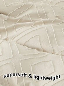 紋理羽絨被套組不附帶內芯 - 米色 - 查看 8