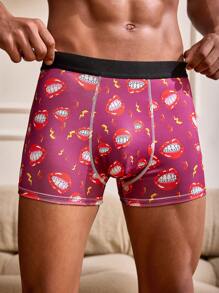 3pcs Men's Lips & Lightning Printed Boxer Briefs Set - Multicolor - View 9