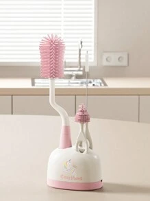 Cozy Pixies嬰兒奶瓶哺餵配件，粉色獨角獸奶瓶清潔刷3件套組 - 粉色 - 查看 7