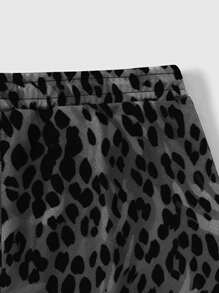 ROMWE MEN Street Life Men's Leopard Print Sports Basketball Shorts With Breathable Mesh Fabric, Suitable For Daily Wear In Spring And Summer, School - Black - View 4