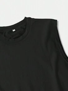 Manfinity Homme Men's Summer Casual Solid Color Tank Top - Black - View 5